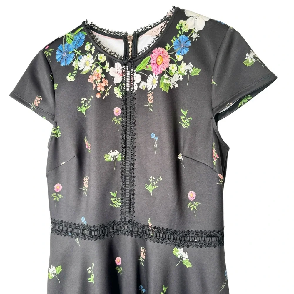 Ted Baker Daissie Florence Trim Skater Dress Size 3/Medium - Picture 8 of 12